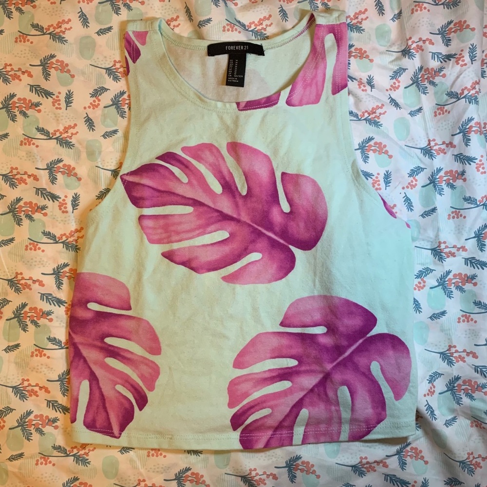 Palm Tree Crop Top - Forever 21